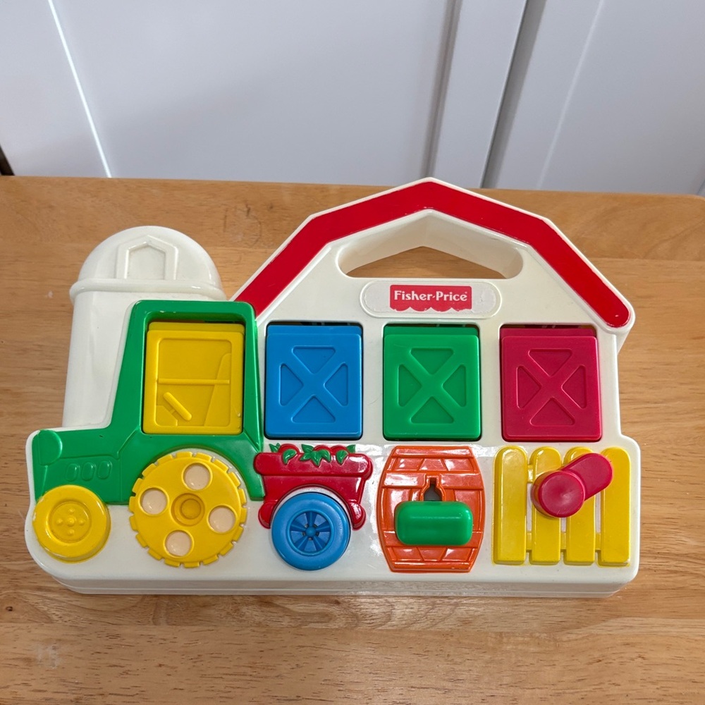 Vintage 1993 Fisher Price 5826 Pop Up Farm Animals Barn Tractor Baby Toy Sensory